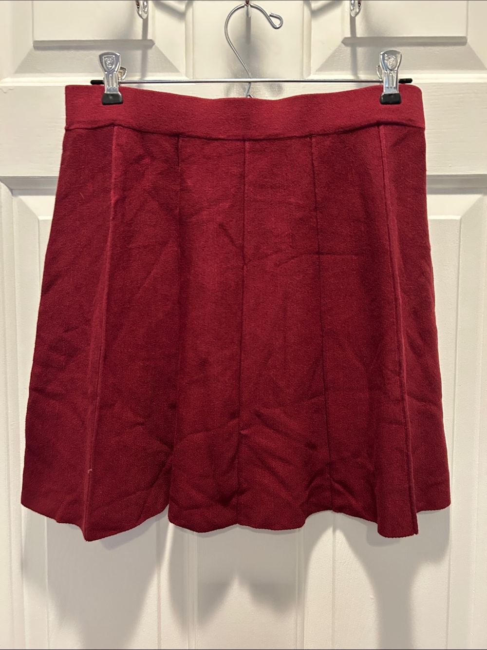 Taylor Tillman New York Classic Maroon Knit Skirt